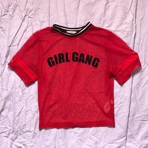 Agaci Mesh Girl Gang Crop Top